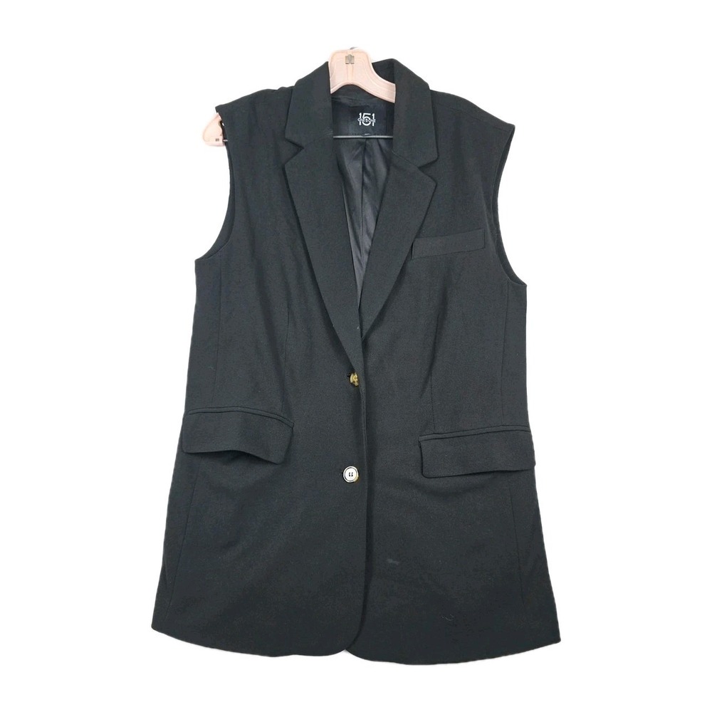 One Five One 151 Women's Size Small Black Sleeveless Blazer Career Work